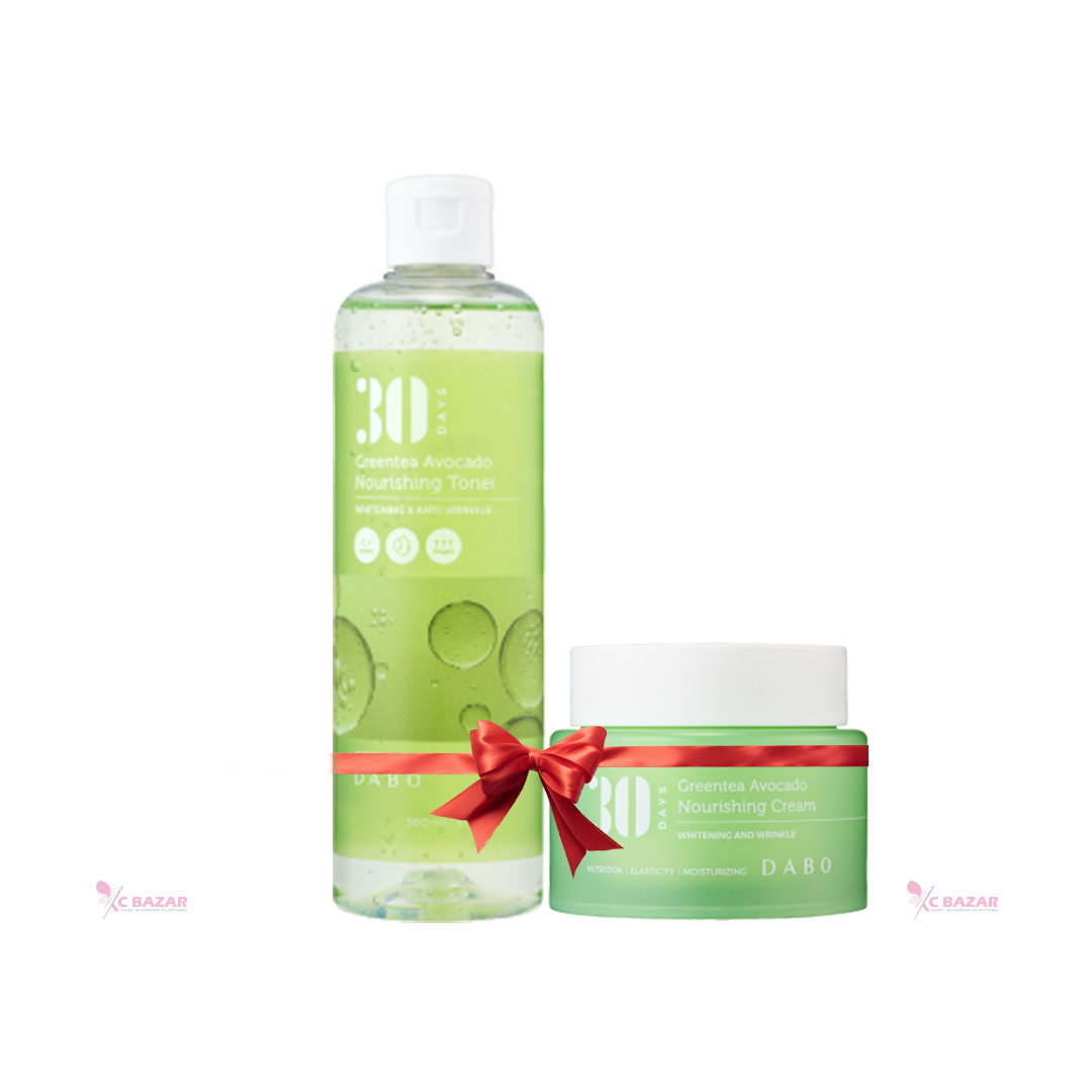 Dabo 30 Days Greentea Avocado Nourishing Toner 300ml & Cream – Combo