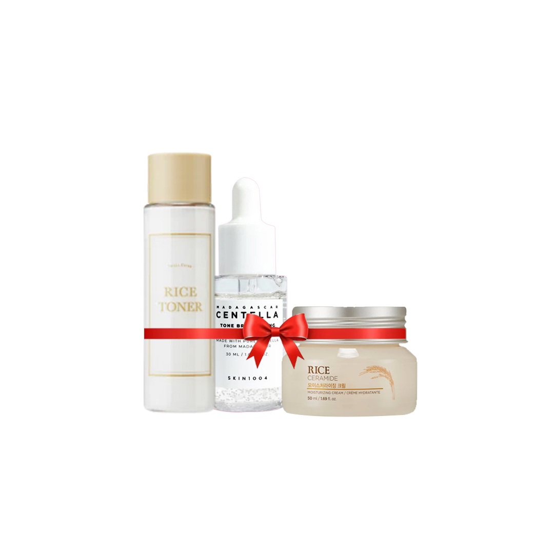 Brightening Combo: Rice Toner 30ml, Rice Moisturizer 50ml & Centella Ampoule 30ml